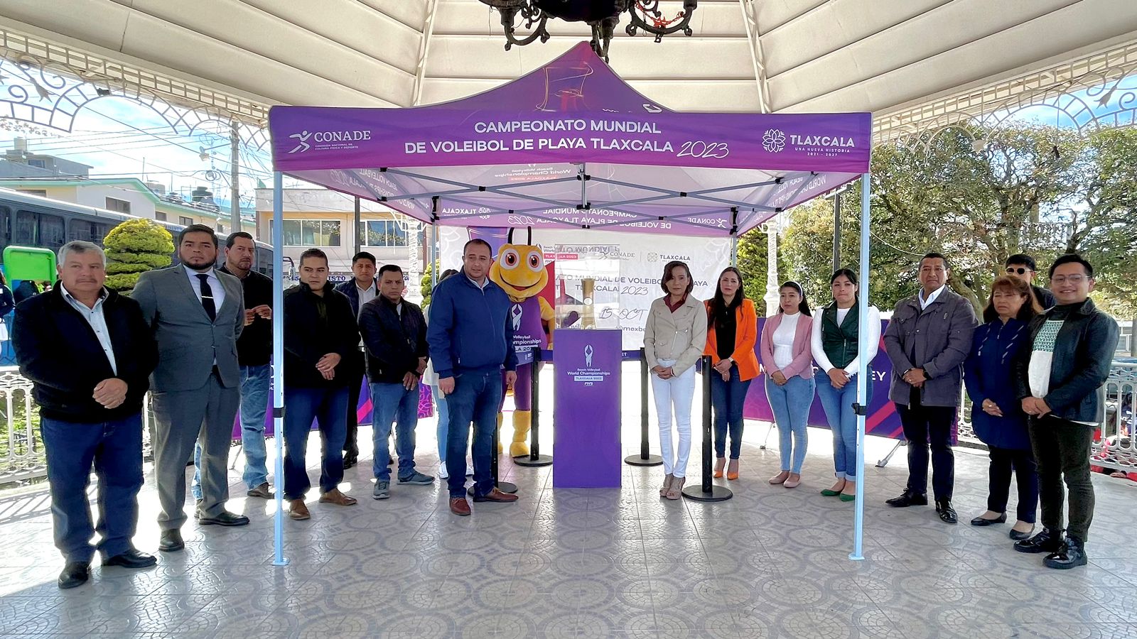 Llega a Emiliano Zapata el trofeo del Campeonato Mundial de Voleibol de Playa 2023